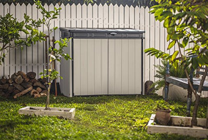 Keter Store It Out Premier XL Outdoor Garden Storage Shed, Grey and Black, 141 x 82 x 123.5 cm