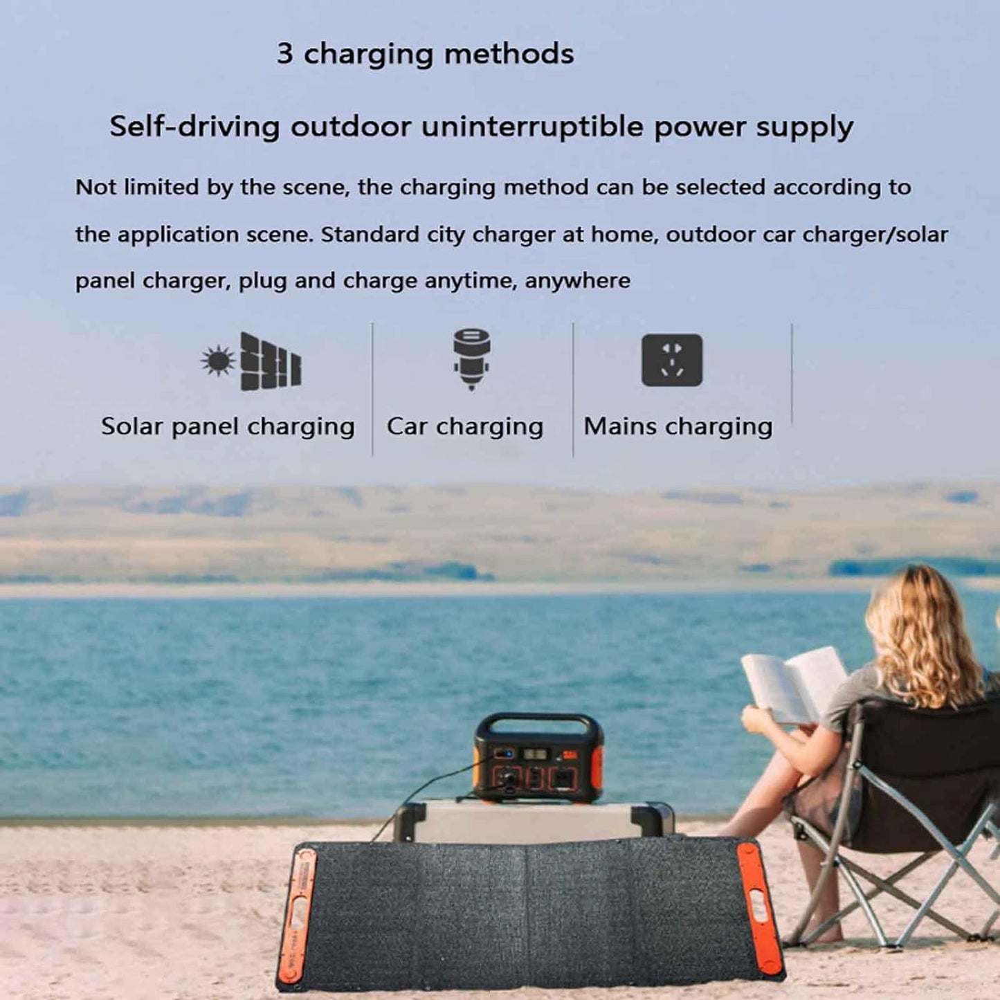 Tragbares Kraftwerk, 550 Wh/153000 mAh Solargenerator AC/USB/Autoladegerät-Ausgang, geeignet für Camping, Reisen, Outdoor