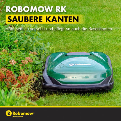 ROBOMOW RK2000 Robotermäher/Rasenroboter für Flächen bis 2000 qm | 21 cm Schnittbreite; Kantenmodus; einfache Installation, selbstreinigend,schwimmendes Mähdeck, bis 45 Grad Steigung