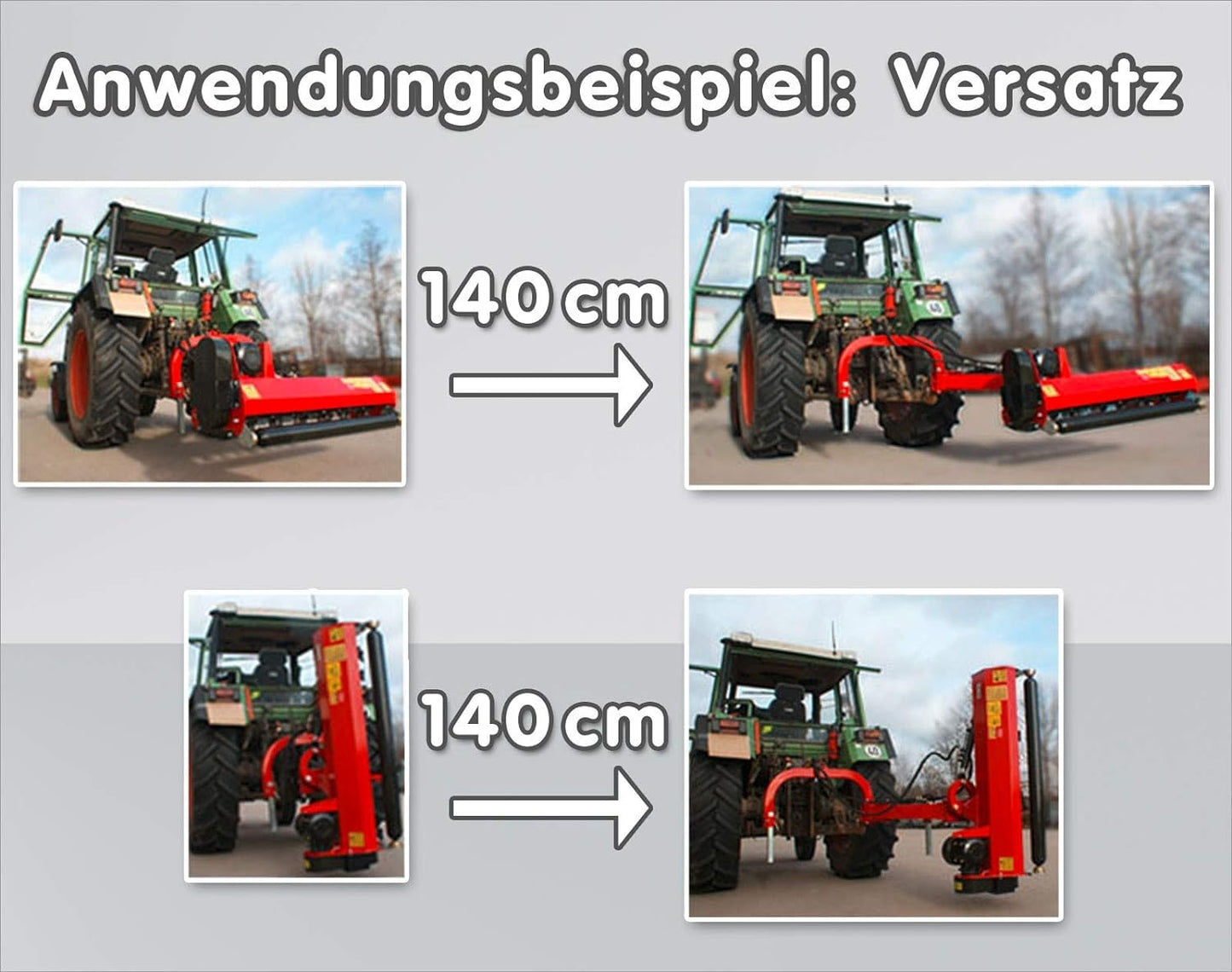 Traktor Versatz - Schlegelmulcher Seitenmulcher Böschungsmulcher Mulcher Mäher Mähwerk SLM 180S Kat II 2/180 cm