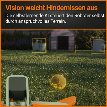 WORX Landroid Vision M800 Mähroboter WR208E.1 für Gärten bis 800m² - intelligenter Mähroboter ohne Begrenzungskabel – WLAN & Bluetooth – aktive Hindernisvermeidung mit KI-Technologie – APP Steuerung